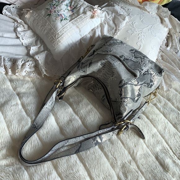 Y2K SHARIF Snakeskin reptile print LEATHER HOBO BAG Purse - Picture 10 of 14